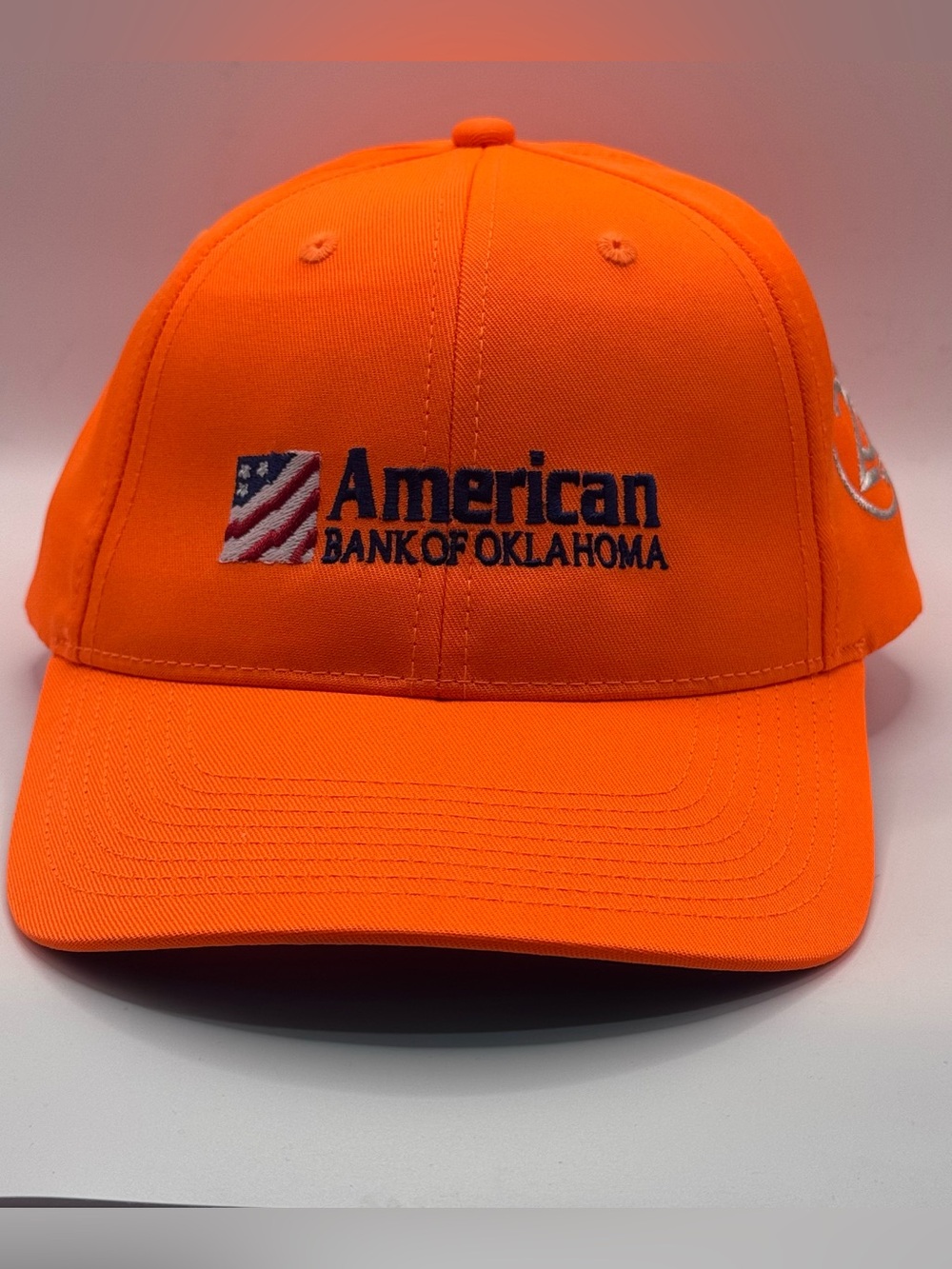 KATI SportCap Strapback Hat , Neon Orange, Emb. “American BANK OF OKLAHOMA”,OSFM